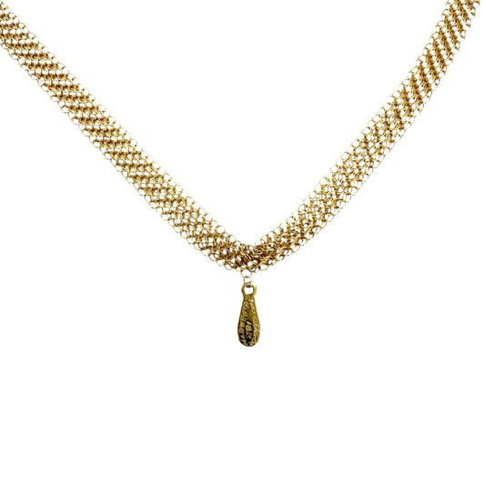 TIFFANY&Co. ティファニー ネックレス メッシュ エルサペレッティ ジュエリー アクセサリー 18金YG Au750 K18イエローゴールド レディース 約9.7g【中古品】