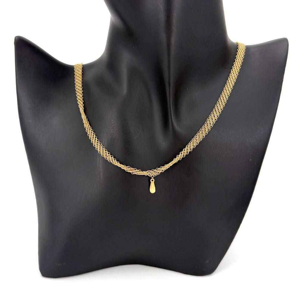 TIFFANY&Co. ティファニー ネックレス メッシュ エルサペレッティ ジュエリー アクセサリー 18金YG Au750 K18イエローゴールド レディース 約9.7g【中古品】