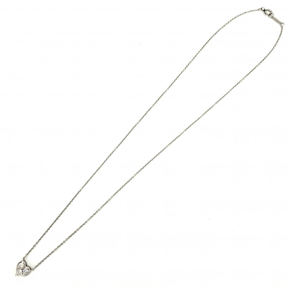 TIFFANY&Co. ティファニー ネックレス センチメンタル ハート ジュエリー アクセサリー Pt950プラチナ ダイヤモンド レディース 約3.1g【中古品】