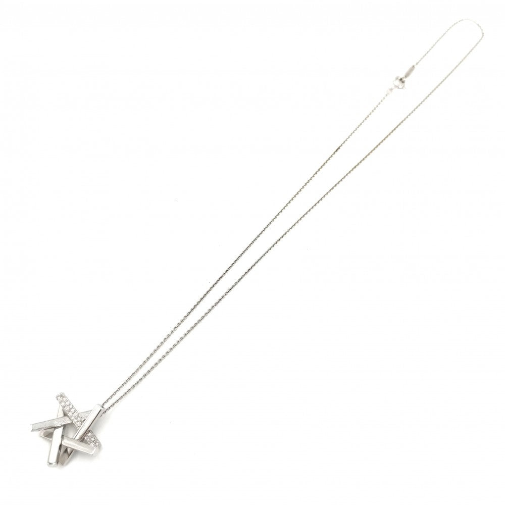 TIFFANY&Co. ティファニー ネックレス スター 星 ジュエリー アクセサリー 18金WG Au750 K18ホワイトゴールド ダイヤモンド レディース 約10.9g【中古品】