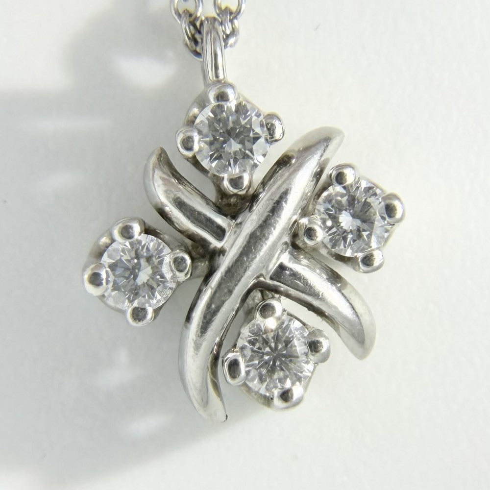 【開店SALE】 TIFFANY&Co. ティファニー ネックレス ジャンシュランバージェ　シュランバーゼ Sixteen Stone by Tiffany クロスステッチ アクセサリー ジュエリー Pt950プラチナ ダイヤモンド0.21ct 60022675 レディース 約4.4g【中古品】