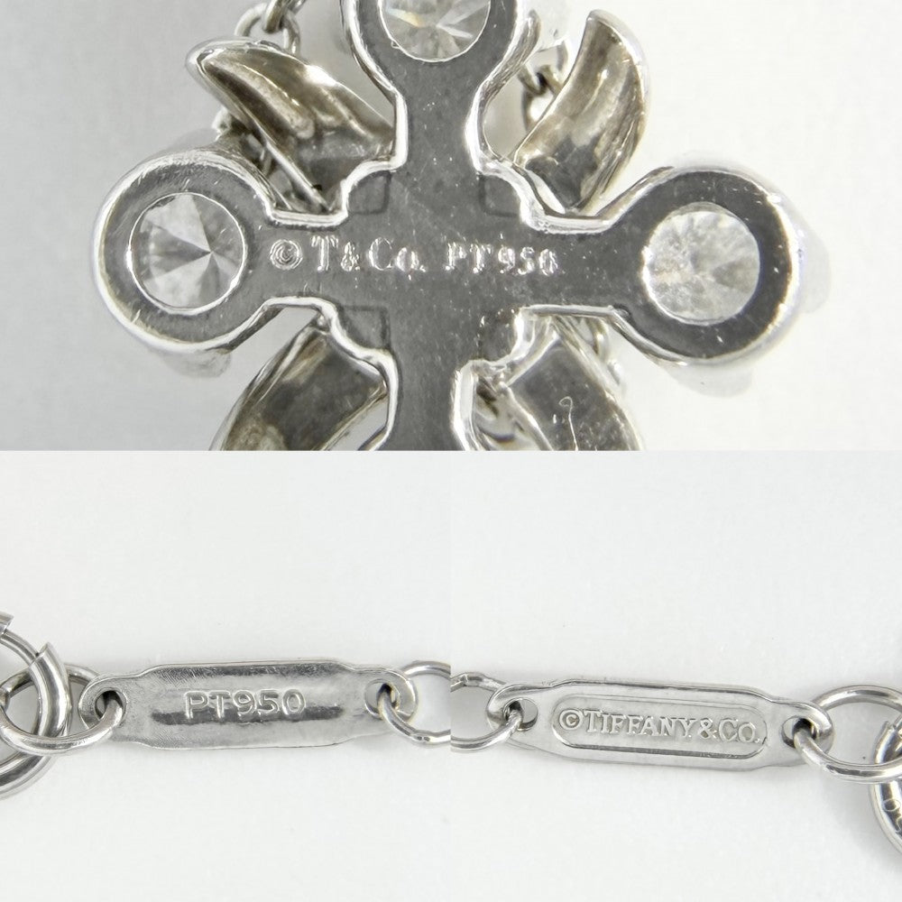 【開店SALE】 TIFFANY&Co. ティファニー ネックレス ジャンシュランバージェ　シュランバーゼ Sixteen Stone by Tiffany クロスステッチ アクセサリー ジュエリー Pt950プラチナ ダイヤモンド0.21ct 60022675 レディース 約4.4g【中古品】