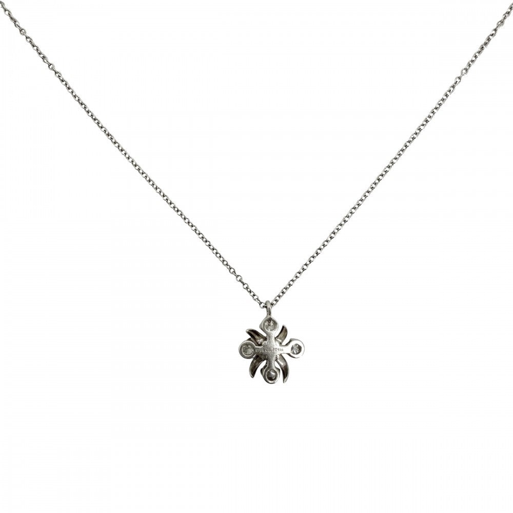 【開店SALE】 TIFFANY&Co. ティファニー ネックレス ジャンシュランバージェ　シュランバーゼ Sixteen Stone by Tiffany クロスステッチ アクセサリー ジュエリー Pt950プラチナ ダイヤモンド0.21ct 60022675 レディース 約4.4g【中古品】