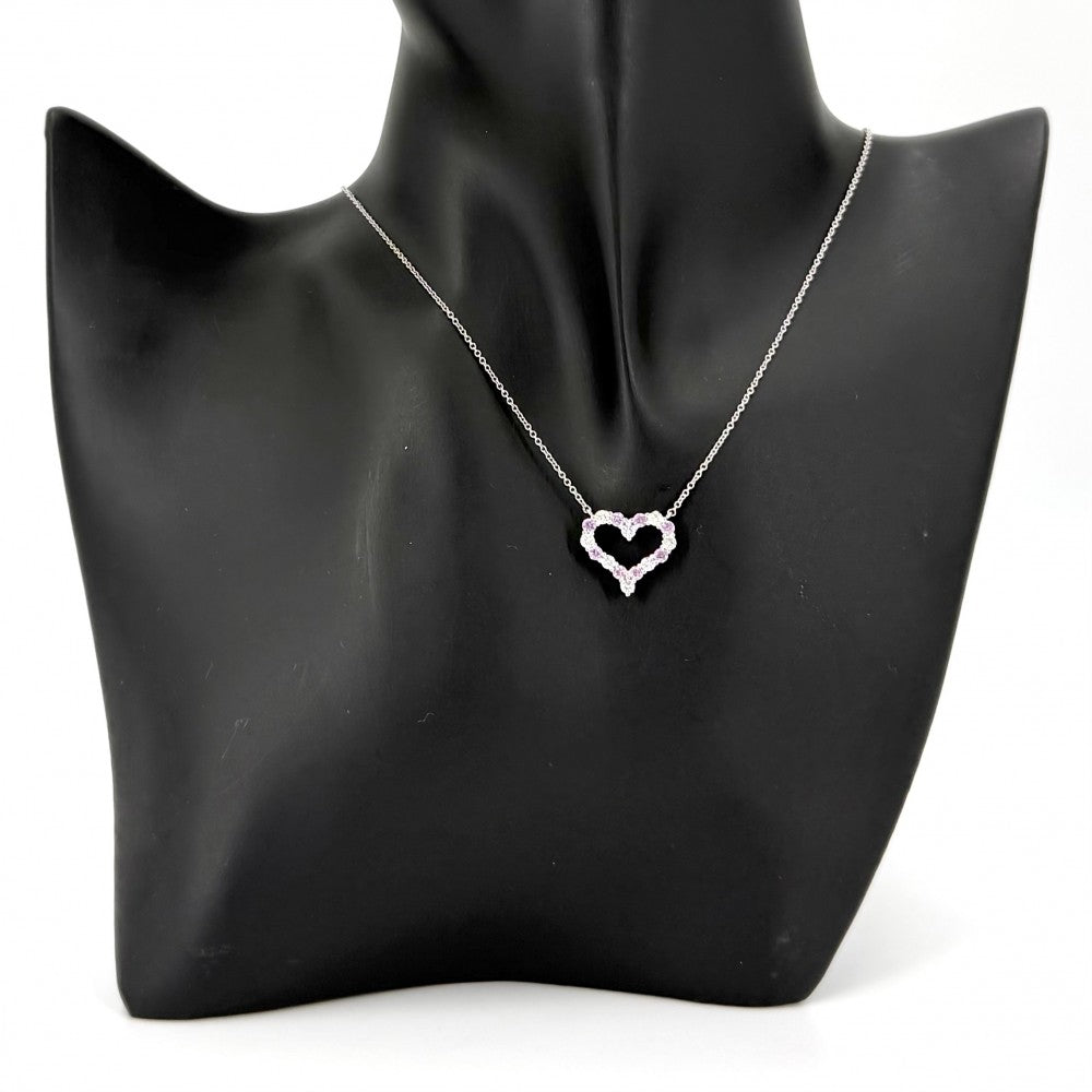 TIFFANY&Co. ティファニー ネックレス センチメンタル ハート ジュエリー アクセサリー Pt950プラチナ ダイヤモンド レディース 約4.9g【中古品】
