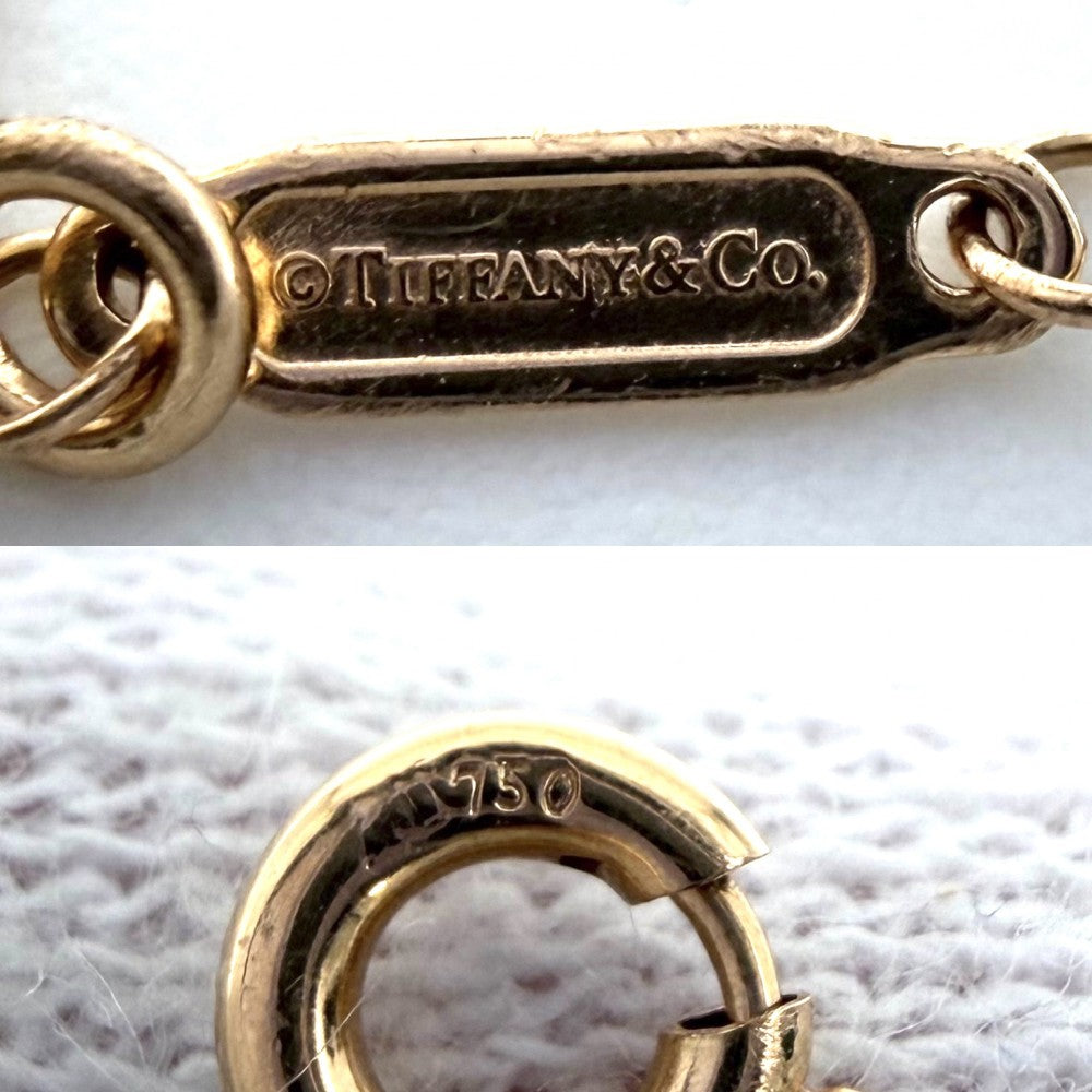 TIFFANY&Co. ティファニー ネックレス Tスマイル ミニペンダント ジュエリー 18金PG Au750 アクセサリー K18ピンクゴールド ダイヤモンド レディース 約2.4g【中古品】