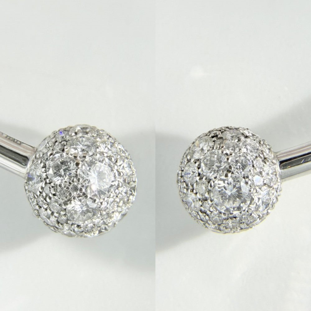 TIFFANY&Co. ティファニー ブレスレット ハードウェア ボールダイヤ バングル 18金WG 750 ジュエリー アクセサリー K18ホワイトゴールド ダイヤモンド シルバー レディース 約7.9g【中古品】
