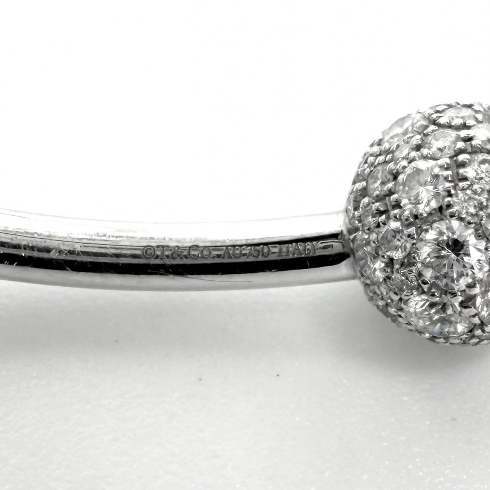 TIFFANY&Co. ティファニー ブレスレット ハードウェア ボールダイヤ バングル 18金WG 750 ジュエリー アクセサリー K18ホワイトゴールド ダイヤモンド シルバー レディース 約7.9g【中古品】