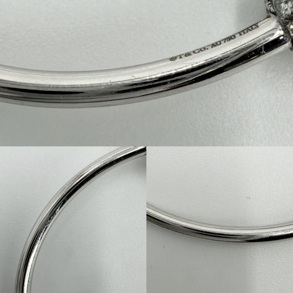 TIFFANY&Co. ティファニー ブレスレット ハードウェア ボールダイヤ バングル 18金WG 750 ジュエリー アクセサリー K18ホワイトゴールド ダイヤモンド シルバー レディース 約7.9g【中古品】