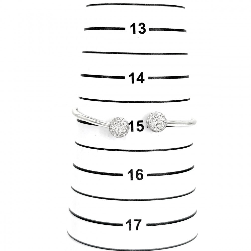 TIFFANY&Co. ティファニー ブレスレット ハードウェア ボールダイヤ バングル 18金WG 750 ジュエリー アクセサリー K18ホワイトゴールド ダイヤモンド シルバー レディース 約7.9g【中古品】