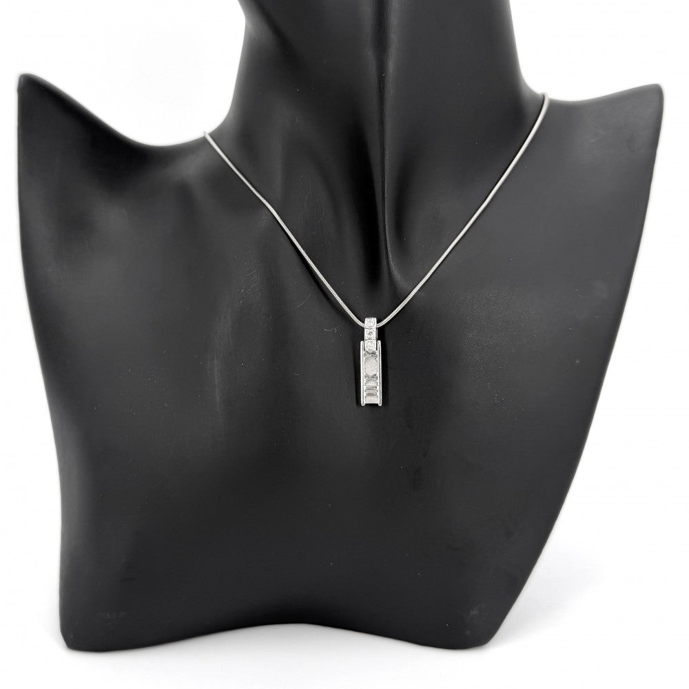 TIFFANY&Co. ティファニー ネックレス アトラスバー ペンダント ジュエリー 18金WG Au750 ジュエリー アクセサリー K18ホワイトゴールド ダイヤモンド レディース 約7.3g【中古品】