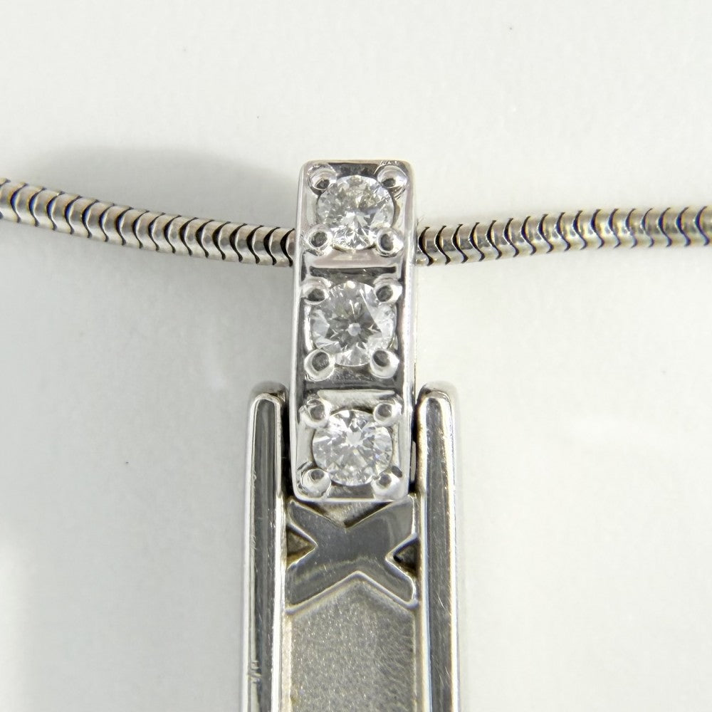 TIFFANY&Co. ティファニー ネックレス アトラスバー ペンダント ジュエリー 18金WG Au750 ジュエリー アクセサリー K18ホワイトゴールド ダイヤモンド レディース 約7.3g【中古品】