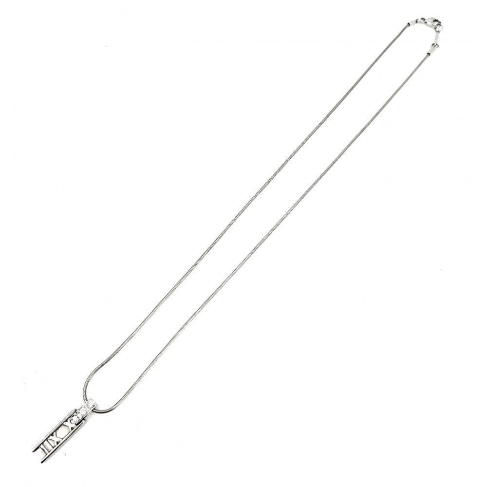 TIFFANY&Co. ティファニー ネックレス アトラスバー ペンダント ジュエリー 18金WG Au750 ジュエリー アクセサリー K18ホワイトゴールド ダイヤモンド レディース 約7.3g【中古品】