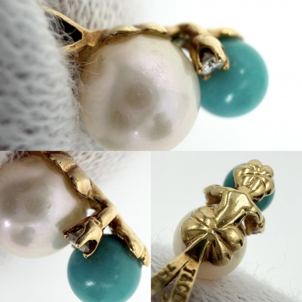 TIFFANY&Co. ティファニー ネックレス ジェムストーン 真珠 ジュエリー アクセサリー K18イエローゴールド パール ブルー 青 ゴールド レディース 約2.8g【中古品】