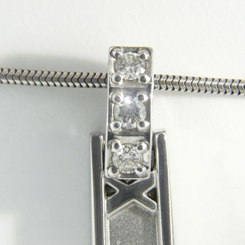 TIFFANY&Co. ティファニー ネックレス アトラスバー ペンダント ジュエリー 18金WG Au750 ジュエリー アクセサリー K18ホワイトゴールド ダイヤモンド レディース 約7.1g【中古品】