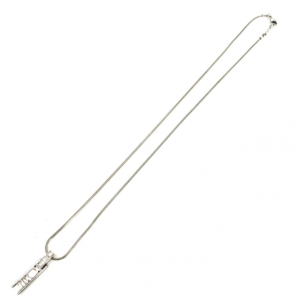 TIFFANY&Co. ティファニー ネックレス アトラスバー ペンダント ジュエリー 18金WG Au750 ジュエリー アクセサリー K18ホワイトゴールド ダイヤモンド レディース 約7.1g【中古品】