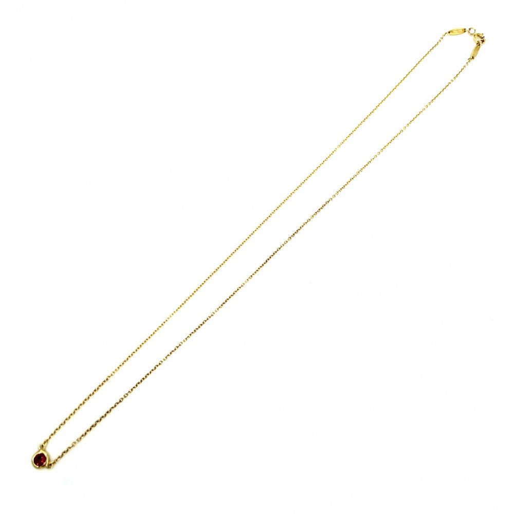 TIFFANY&Co. ティファニー ネックレス カラーバイザヤード エルサペレッティ ジュエリー アクセサリー 18金YG Au750 K18イエローゴールド ルビー レディース 約1.8g【中古品】