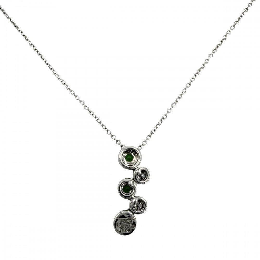 TIFFANY&Co. ティファニー ネックレス バブル ジュエリー アクセサリー Pt950プラチナ ダイヤモンド シルバー レディース 約5.0g【中古品】