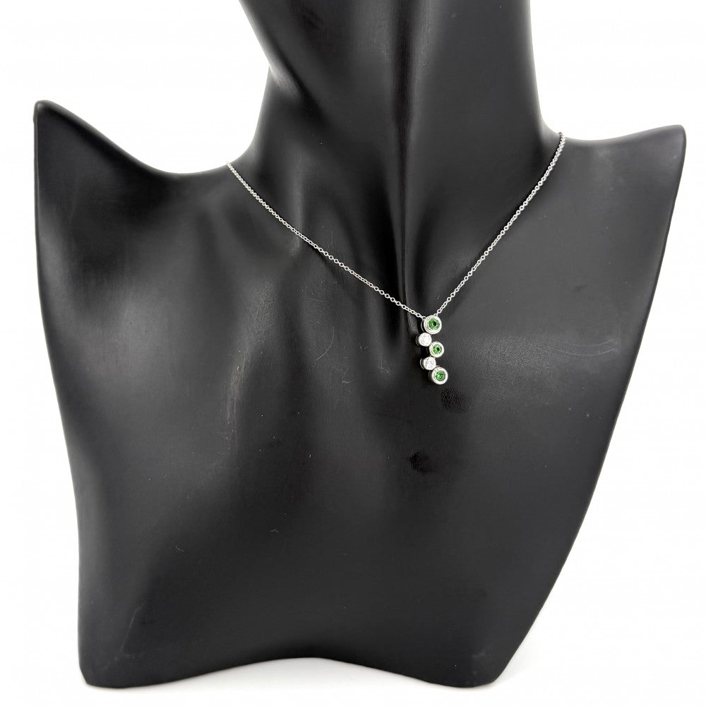 TIFFANY&Co. ティファニー ネックレス バブル ジュエリー アクセサリー Pt950プラチナ ダイヤモンド シルバー レディース 約5.0g【中古品】