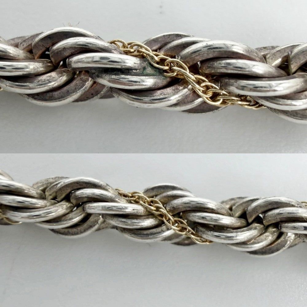 TIFFANY&Co. ティファニー ネックレス ツイストロープ ジュエリー アクセサリー 18金YG Au750 シルバー925 K18イエローゴールド メンズ 約47.5g【中古品】