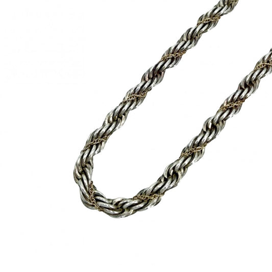 TIFFANY&Co. ティファニー ネックレス ツイストロープ ジュエリー アクセサリー 18金YG Au750 シルバー925 K18イエローゴールド メンズ 約47.5g【中古品】