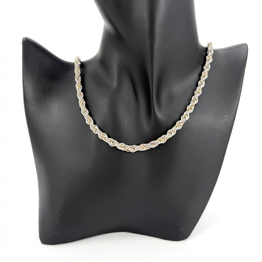 TIFFANY&Co. ティファニー ネックレス ツイストロープ ジュエリー アクセサリー 18金YG Au750 シルバー925 K18イエローゴールド メンズ 約47.5g【中古品】