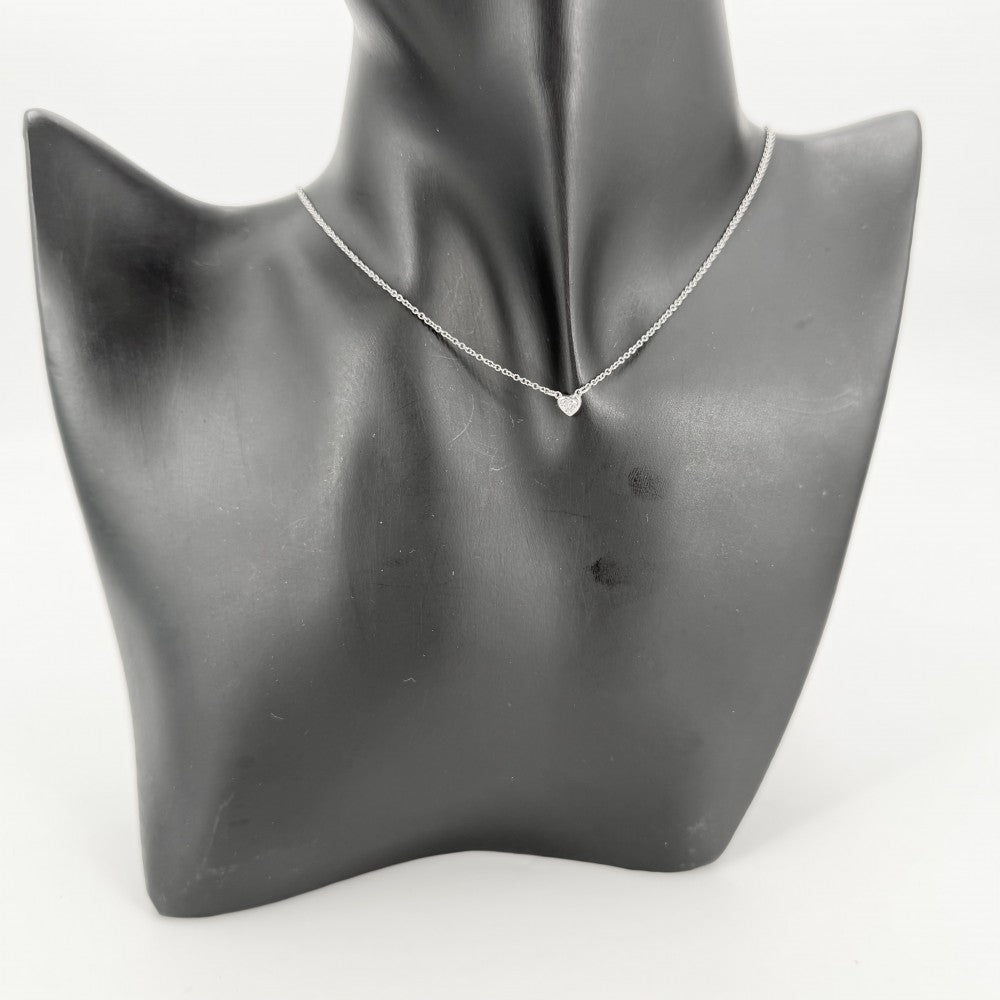 TIFFANY&Co. ティファニー ネックレス バイザヤード ハート ジュエリー アクセサリー 一粒ダイヤ エルサペレッティ Pt950プラチナ ダイヤモンド レディース 約2.7g【中古品】