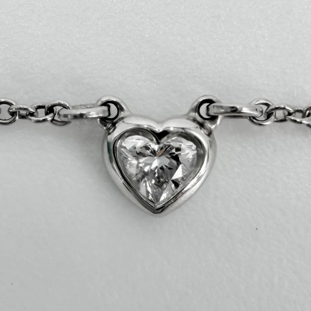 TIFFANY&Co. ティファニー ネックレス バイザヤード ハート ジュエリー アクセサリー 一粒ダイヤ エルサペレッティ Pt950プラチナ ダイヤモンド レディース 約2.7g【中古品】