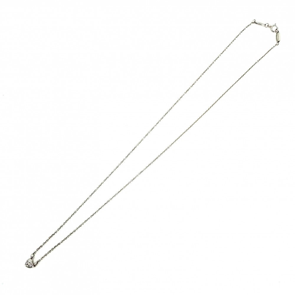 TIFFANY&Co. ティファニー ネックレス バイザヤード ハート ジュエリー アクセサリー 一粒ダイヤ エルサペレッティ Pt950プラチナ ダイヤモンド レディース 約2.7g【中古品】