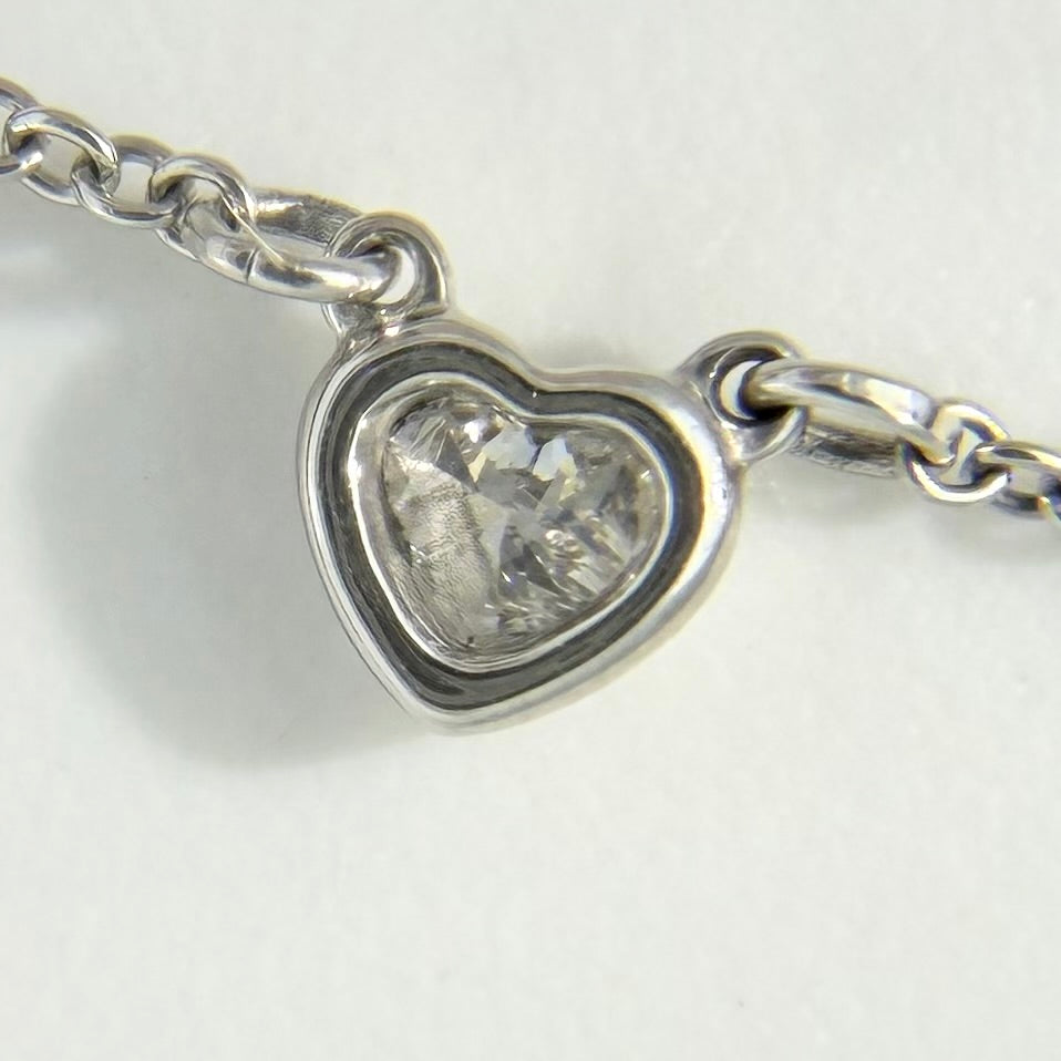 TIFFANY&Co. ティファニー ネックレス バイザヤード ハート ジュエリー アクセサリー 一粒ダイヤ エルサペレッティ Pt950プラチナ ダイヤモンド レディース 約2.7g【中古品】