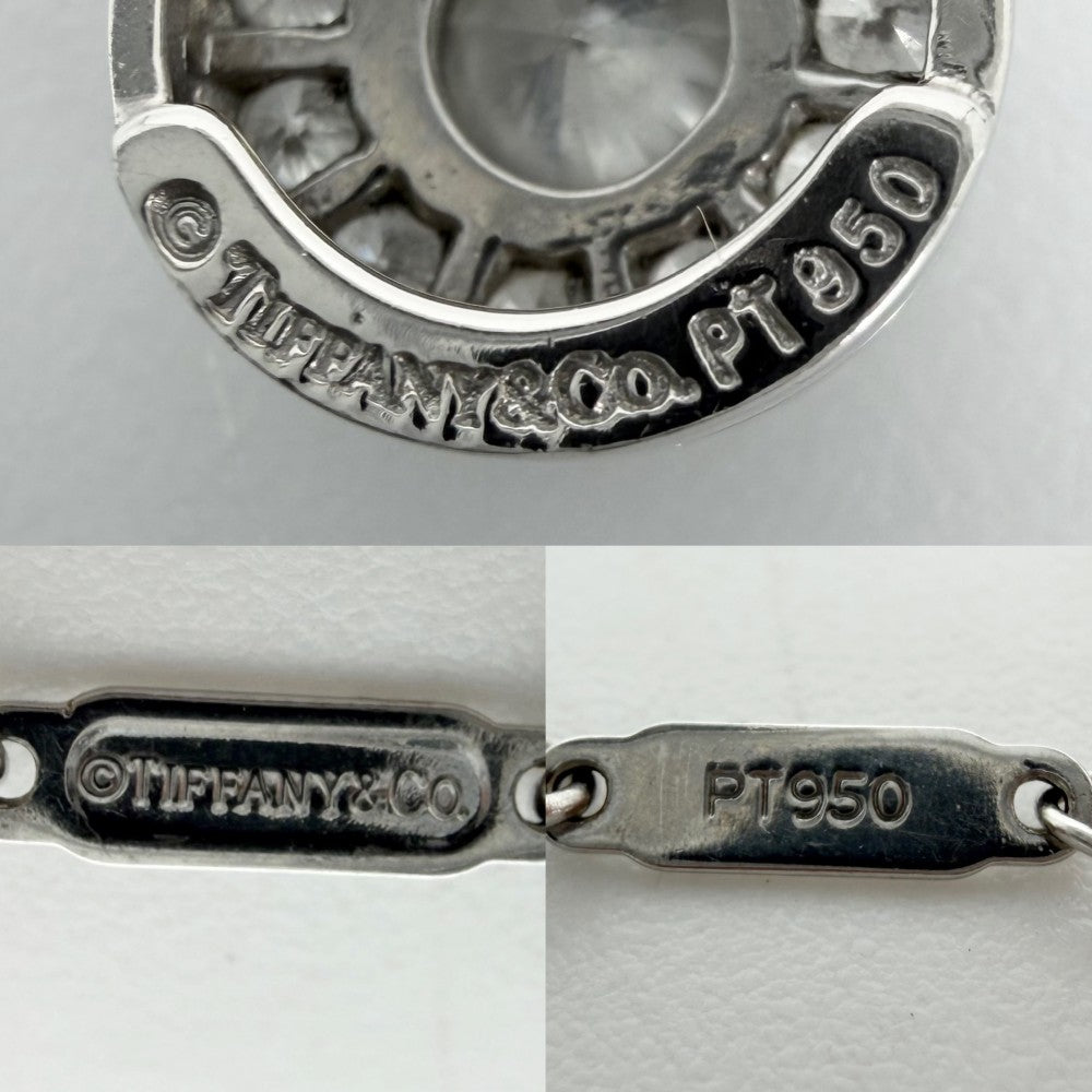 TIFFANY&Co. ティファニー ネックレス サークレットトリプルドロップ アクセサリー ジュエリー Pt950プラチナ ダイヤモンド レディース 約4.5g【中古品】