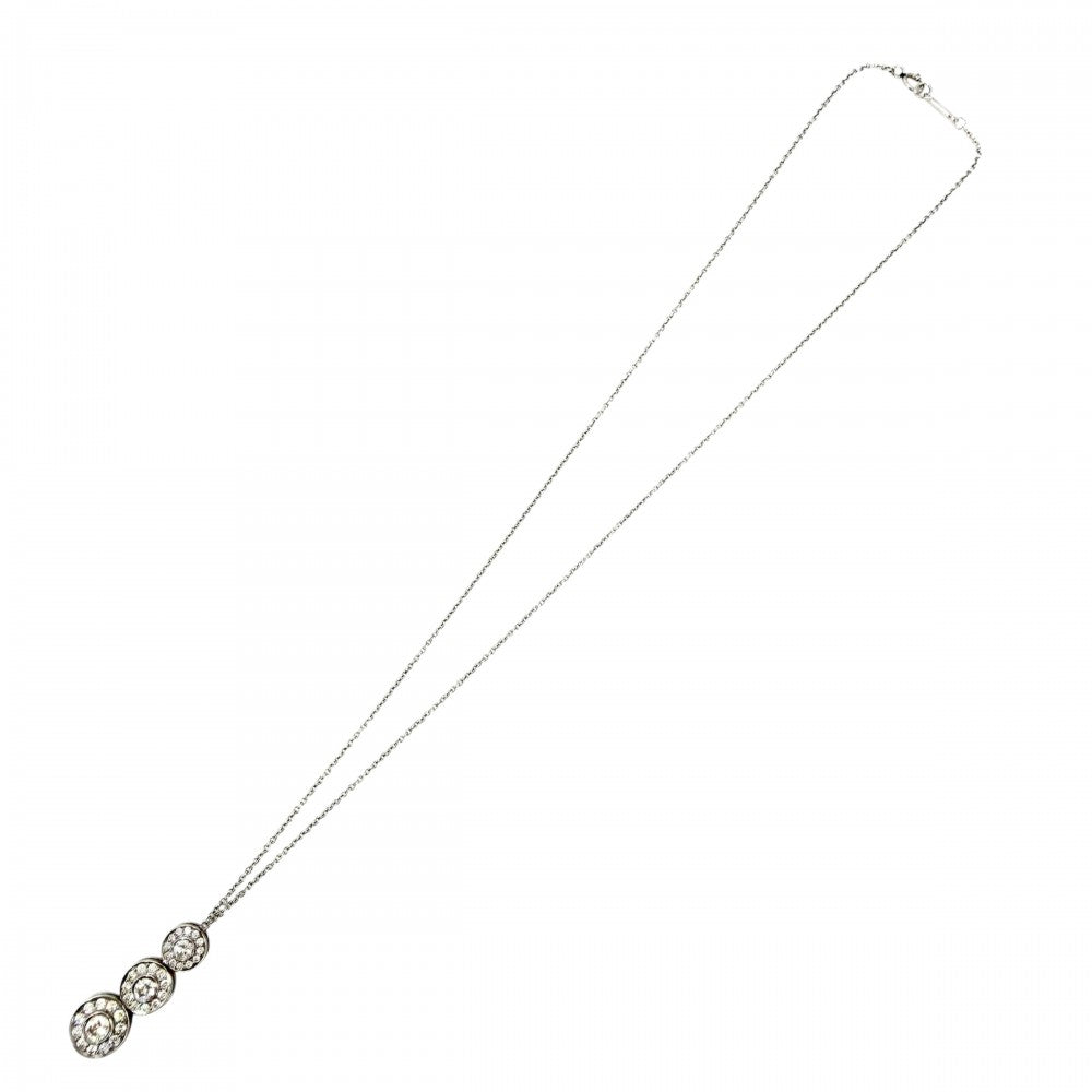 TIFFANY&Co. ティファニー ネックレス サークレットトリプルドロップ アクセサリー ジュエリー Pt950プラチナ ダイヤモンド レディース 約4.5g【中古品】