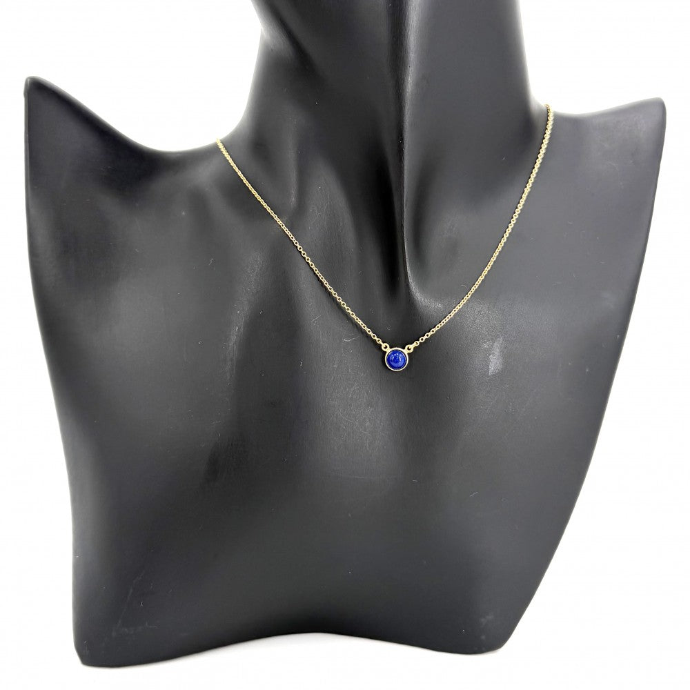 TIFFANY&Co. ティファニー ネックレス カラーバイザヤード エルサペレッティ ジュエリー アクセサリー 18金YG Au750 K18イエローゴールド ラピスラズリ ブルー 青 ゴールド金具 レディース 約2.2g【中古品】