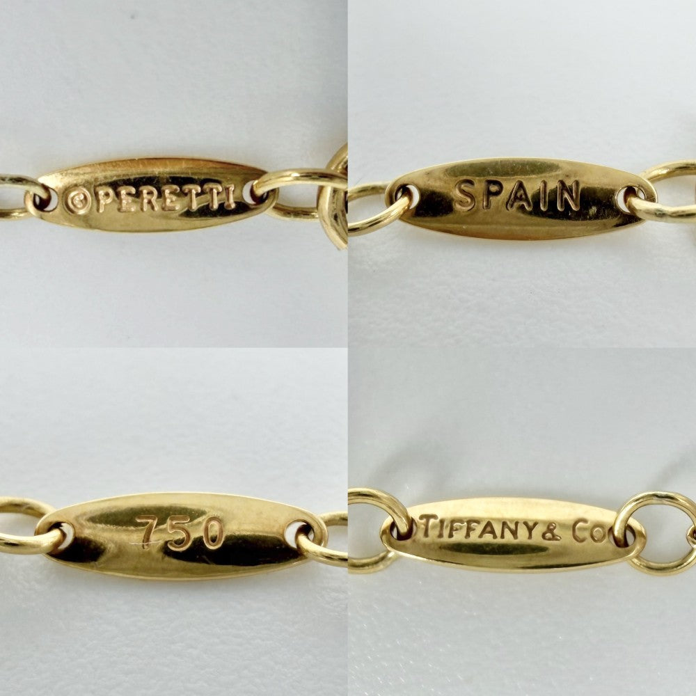 TIFFANY&Co. ティファニー ネックレス カラーバイザヤード エルサペレッティ ジュエリー アクセサリー 18金YG Au750 K18イエローゴールド ラピスラズリ ブルー 青 ゴールド金具 レディース 約2.2g【中古品】
