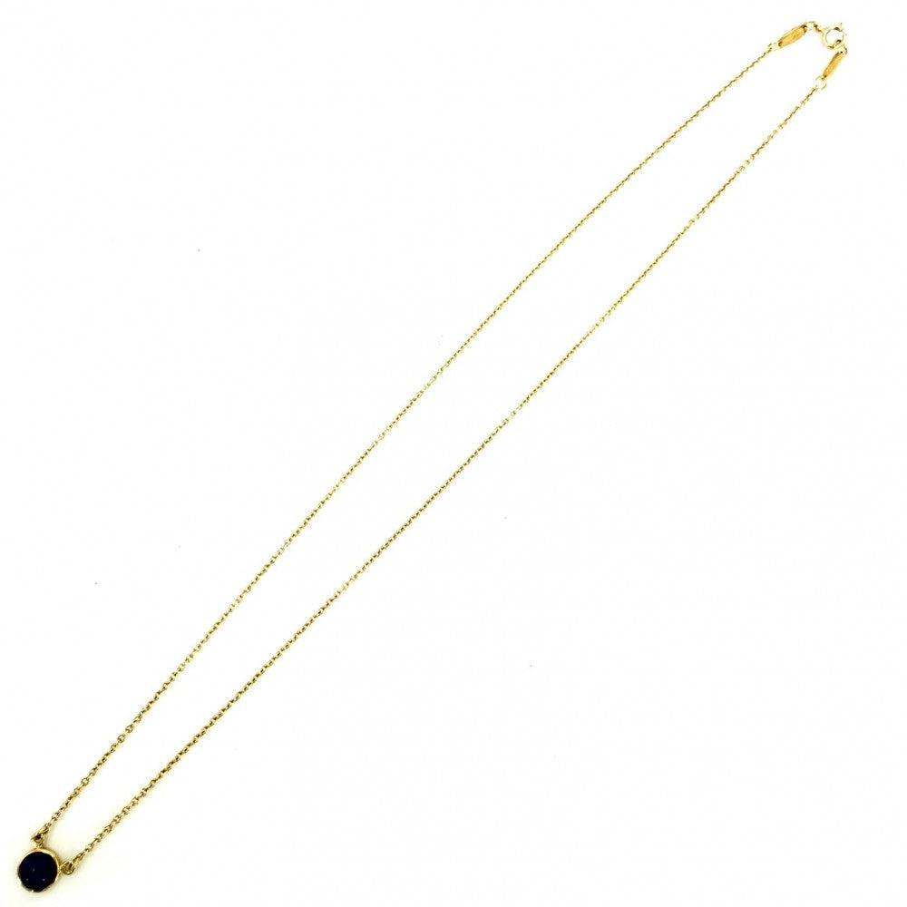 TIFFANY&Co. ティファニー ネックレス カラーバイザヤード エルサペレッティ ジュエリー アクセサリー 18金YG Au750 K18イエローゴールド ラピスラズリ ブルー 青 ゴールド金具 レディース 約2.2g【中古品】
