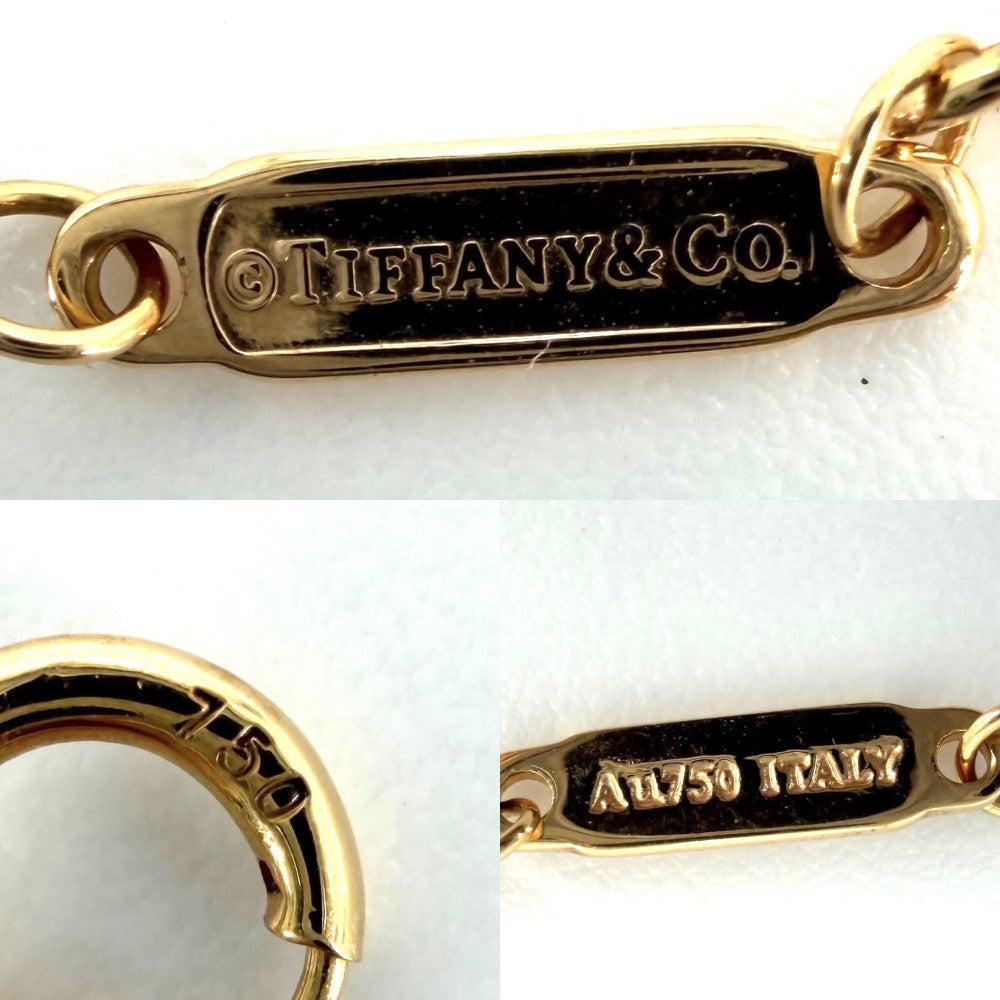 TIFFANY&Co. ティファニー ネックレス Tスマイル ミニペンダント ジュエリー 18金PG Au750 アクセサリー K18ピンクゴールド ピンクサファイア ピンク レディース 約2.2g【中古品】
