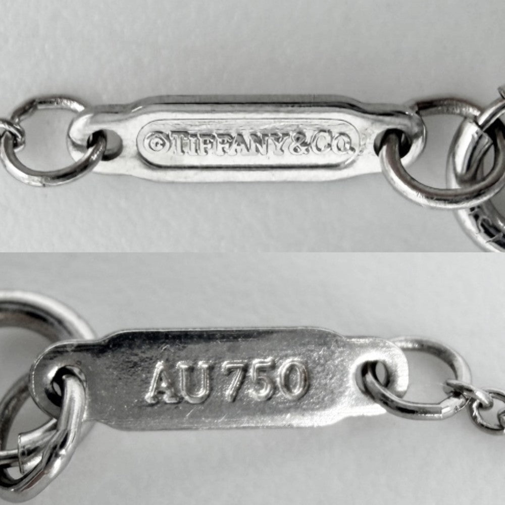TIFFANY&Co. ティファニー ネックレス メトロハート ジュエリー アクセサリー 18金WG Au750 K18ホワイトゴールド ピンクサファイア ピンク シルバー金具 レディース 約2.0g【中古品】