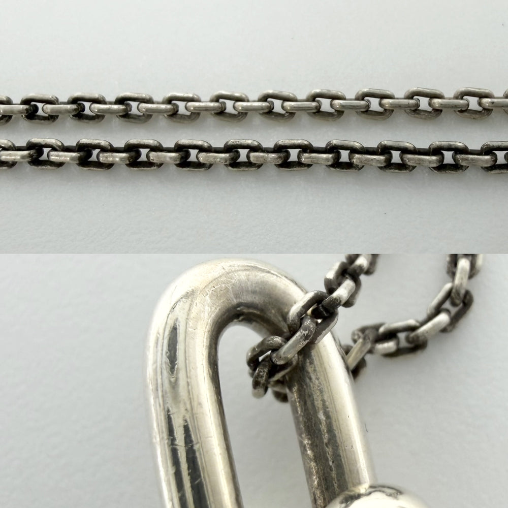 TIFFANY&Co. ティファニー ネックレス ハードウェア 細長リンク ペンダント ジュエリー アクセサリー メンズ レディース シルバー925 ユニセックス 約8.4g【中古品】