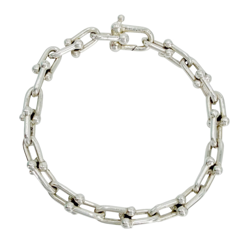 TIFFANY&Co. ティファニー ブレスレット ハードウェア スモールリンク ジュエリー アクセサリー メンズ レディース シルバー925 ユニセックス 約15.9g【中古品】