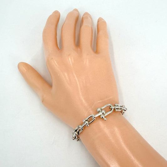 TIFFANY&Co. ティファニー ブレスレット ハードウェア スモールリンク ジュエリー アクセサリー メンズ レディース シルバー925 ユニセックス 約15.9g【中古品】