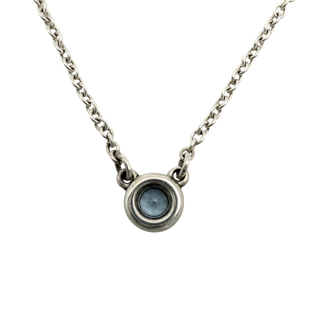 TIFFANY&Co. ティファニー ネックレス バイザヤード アクセサリー ジュエリー シルバー925 アクアマリン レディース 約1.6g【中古品】