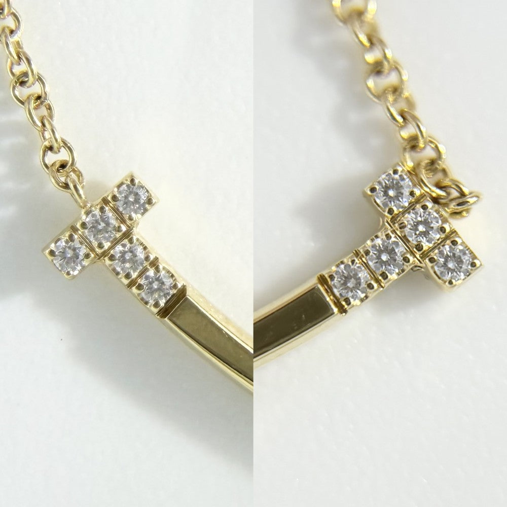 TIFFANY&Co. ティファニー ネックレス Tスマイル スモール ペンダント ジュエリー アクセサリー 18金YG Au750 K18イエローゴールド ダイヤモンド0.03ct レディース 約2.8g【中古品】