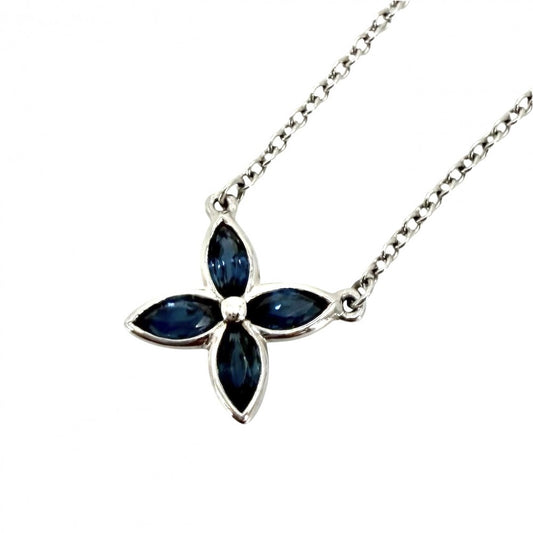 TIFFANY&Co. ティファニー ネックレス ビクトリア ペンダント ジュエリー アクセサリー Pt950プラチナ サファイア レディース 約2.5g【中古品】