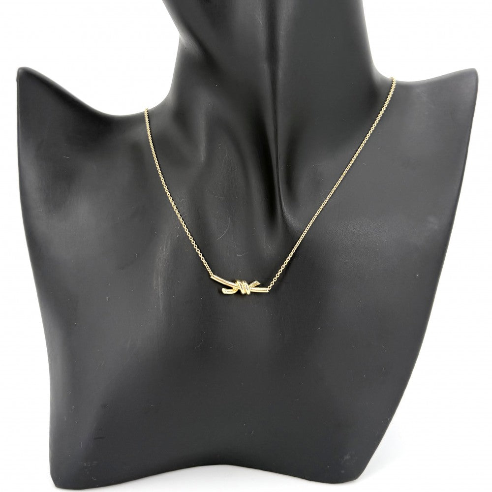 TIFFANY&Co. ティファニー ネックレス ノット ジュエリー アクセサリー 18金YG Au750 K18イエローゴールド レディース 約3.9g【中古品】