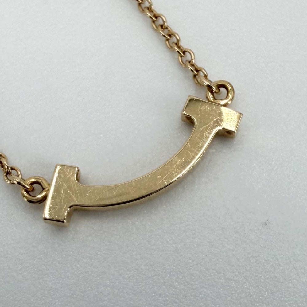 TIFFANY&Co. ティファニー ネックレス Tスマイル ミニペンダント ジュエリー 18金PG Au750 アクセサリー K18ピンクゴールド ダイヤモンド レディース 約2.3g【中古品】