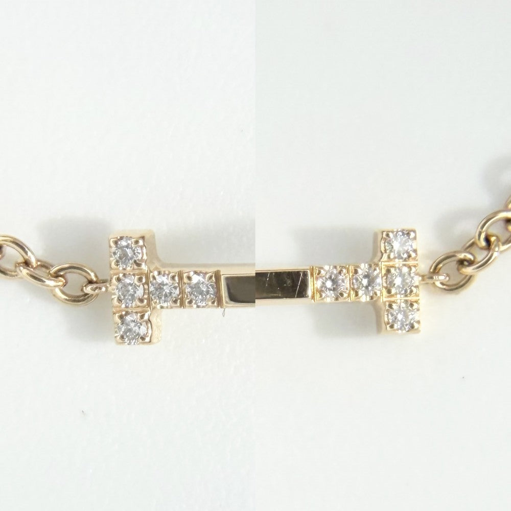 TIFFANY&Co. ティファニー ブレスレット Tスマイル スモールブレス 750 アクセサリー ジュエリー 18金PG K18ピンクゴールド ダイヤモンド0.03ct 75369476 レディース 約2.2g【中古品】