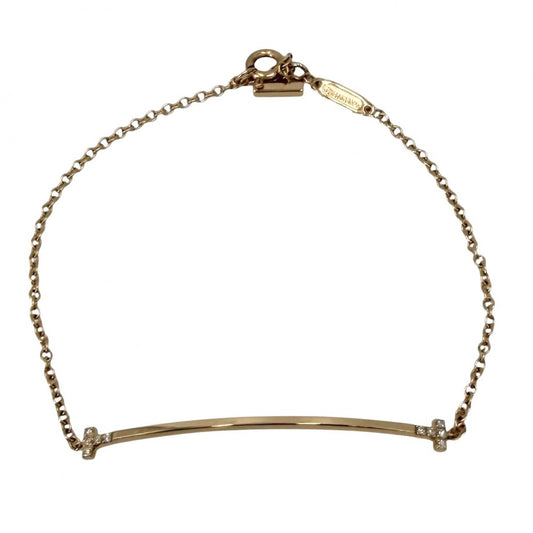 TIFFANY&Co. ティファニー ブレスレット Tスマイル スモールブレス 750 アクセサリー ジュエリー 18金PG K18ピンクゴールド ダイヤモンド0.03ct 75369476 レディース 約2.2g【中古品】