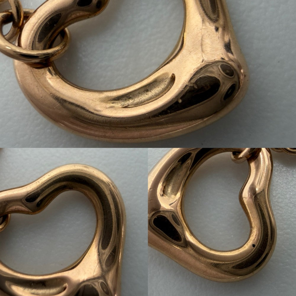 TIFFANY&Co. ティファニー ブレスレット エルサ・ペレッティ オープンハート アクセサリー ジュエリー K18ピンクゴールド レディース 約3.6g【中古品】