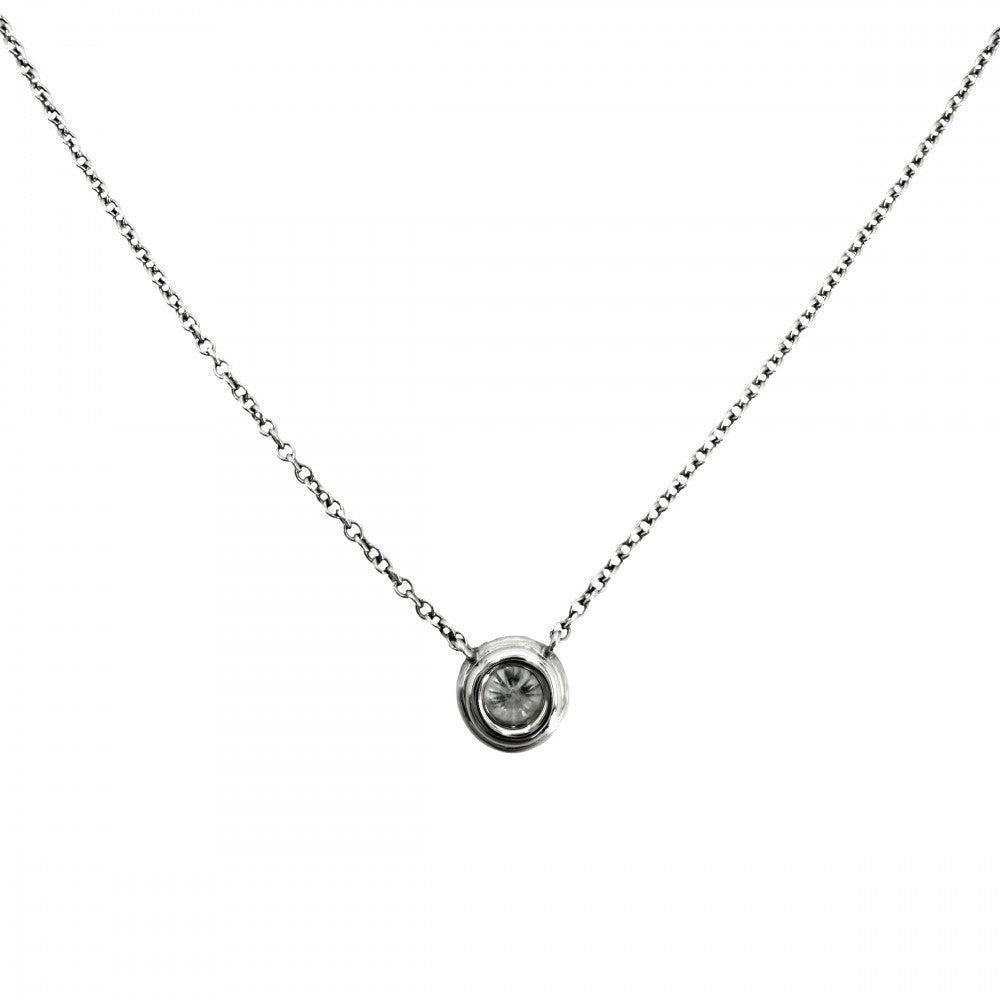 TIFFANY&Co. ティファニー ネックレス ソレスト ジュエリー アクセサリー Pt950プラチナ ダイヤモンド レディース 約2.8g【中古品】