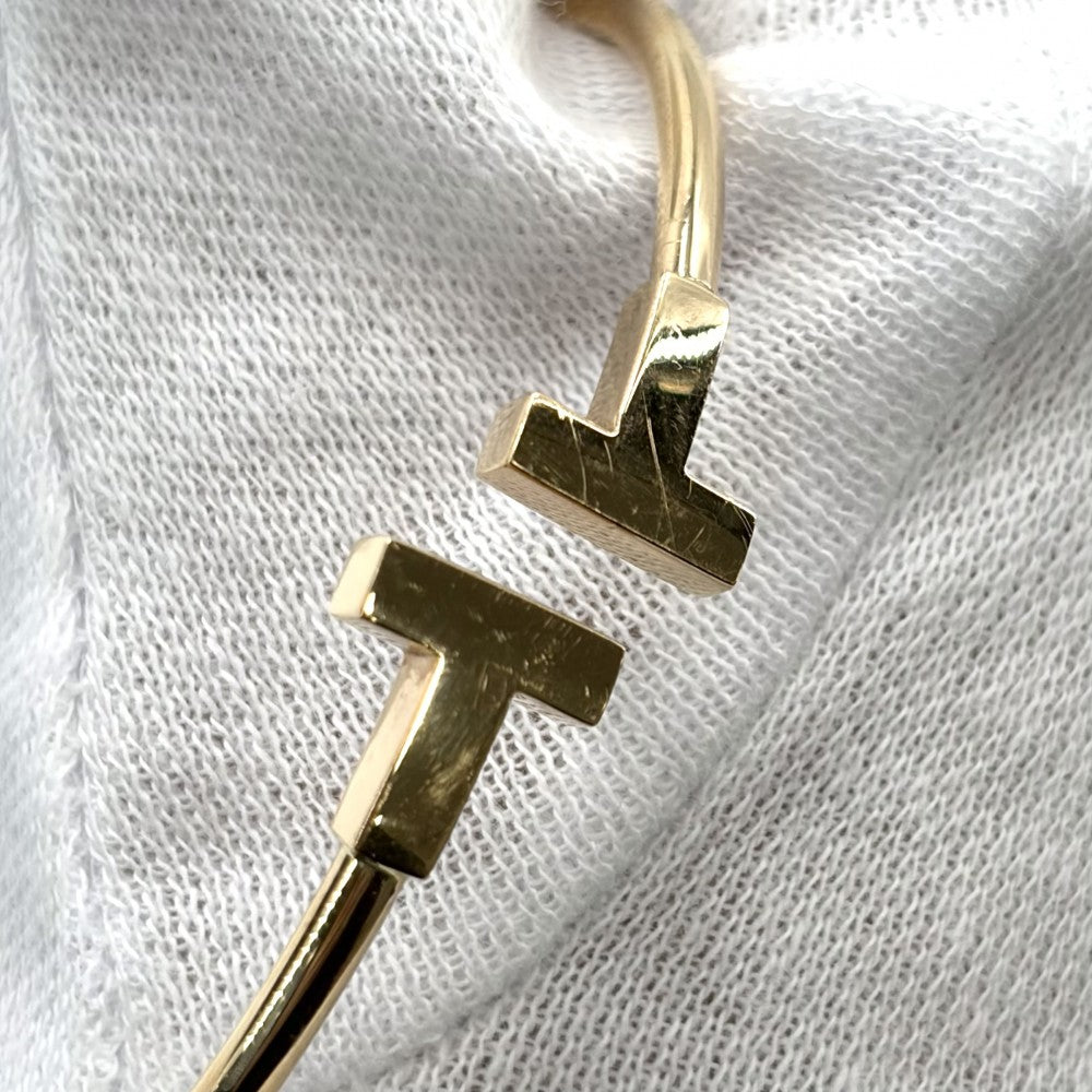TIFFANY&Co. ティファニー バングル ティファニーT ワイヤーブレスレット アクセサリー ジュエリー Au750 18金PG K18ピンクゴールド レディース 約8.6g【中古品】