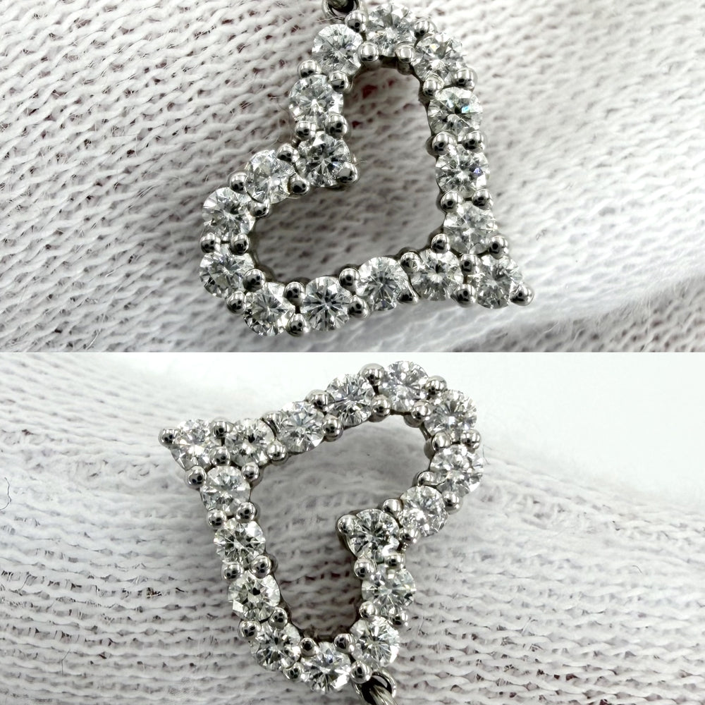 TIFFANY&Co. ティファニー ネックレス センチメンタル ハート ペンダント ジュエリー アクセサリー Pt950プラチナ ダイヤモンド レディース 約3.6g【中古品】